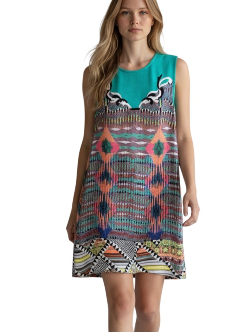 RANNA GILL Anthropologie Mint Print Design Dress